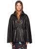 Nour Hammour Nour Hammour Black Passage Funnelneck Leather Jacket - 1