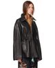 Nour Hammour Nour Hammour Black Passage Funnelneck Leather Jacket - 2