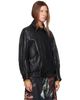 Nour Hammour Nour Hammour Black Rafe Sculptural Leather Bomber Jacket - 2