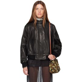 Nour Hammour Nour Hammour Black Rios Leather Bomber Jacket