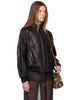 Nour Hammour Nour Hammour Black Rios Leather Bomber Jacket - 2