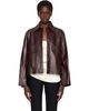 Nour Hammour Nour Hammour Brown Darcy Leather Jacket - 1