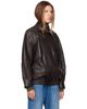 Nour Hammour Nour Hammour Brown Rafe Sculptural Leather Bomber Jacket - 2