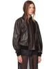Nour Hammour Nour Hammour Brown Rios Leather Bomber Jacket - 2