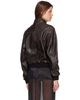 Nour Hammour Nour Hammour Brown Rios Leather Bomber Jacket - 3