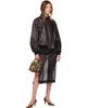 Nour Hammour Nour Hammour Brown Rios Leather Bomber Jacket - 4