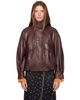 Nour Hammour Nour Hammour Brown Roland Leather Bomber Jacket - 1