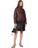 Nour Hammour Nour Hammour Brown Roland Leather Bomber Jacket - 4