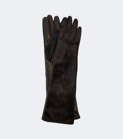 Nour Hammour Nour Hammour Calf hair and leather gloves