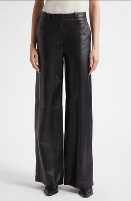 NOUR HAMMOUR NOUR HAMMOUR Coda Wide Leg Leather Pants
