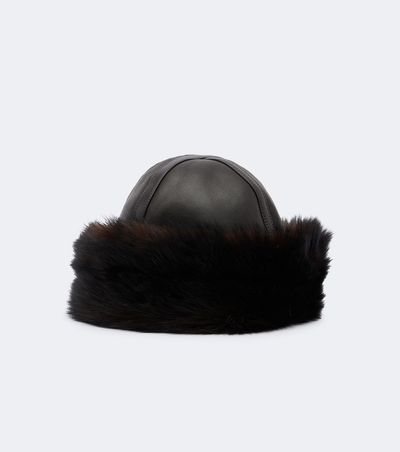 Nour Hammour Nour Hammour Dallen leather and shearling hat