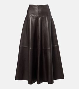 Nour Hammour Nour Hammour Daria leather midi skirt