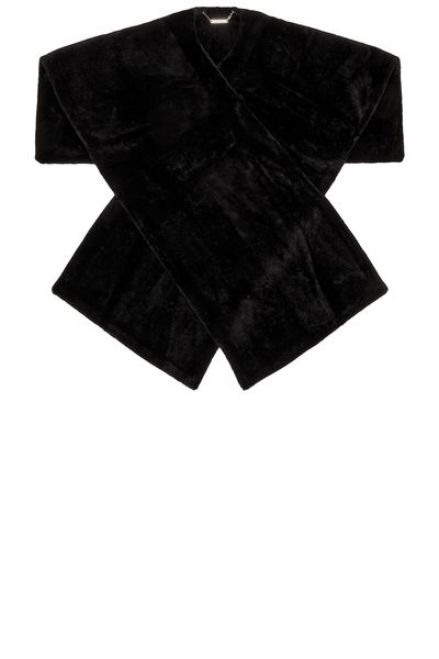 NOUR HAMMOUR NOUR HAMMOUR Edra Draped Shearling Cape