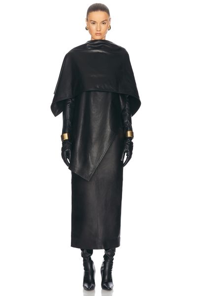 NOUR HAMMOUR NOUR HAMMOUR Edra Sleek Leather Cape