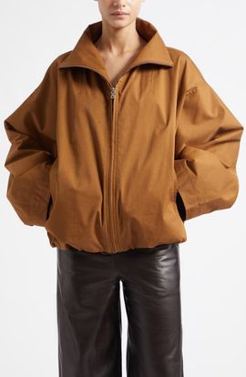 NOUR HAMMOUR NOUR HAMMOUR François Stretch Cotton Canvas Bomber Jacket