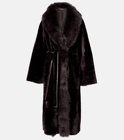 Nour Hammour Nour Hammour Isadora reversible shearling wrap coat