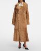 Nour Hammour Nour Hammour Joni shearling-lined suede wrap coat - 7