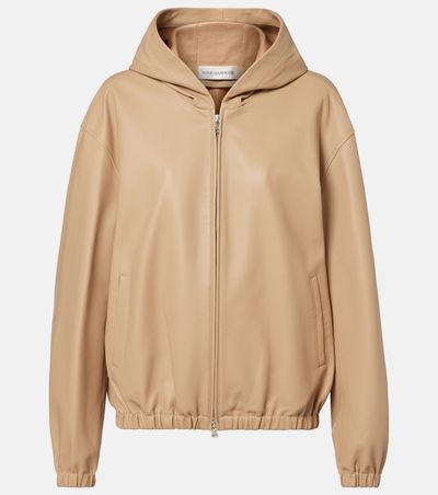 Nour Hammour Nour Hammour Leo leather zip-up hoodie