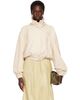 Nour Hammour Nour Hammour Off-White Pia Leather Bomber Jacket - 1