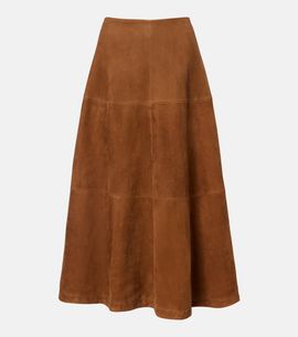 Nour Hammour Nour Hammour Opera suede maxi skirt