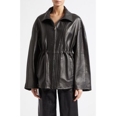 NOUR HAMMOUR NOUR HAMMOUR Passage Relaxed Fit Leather Jacket
