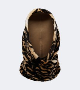 Nour Hammour Nour Hammour Printed leather and shearling hood