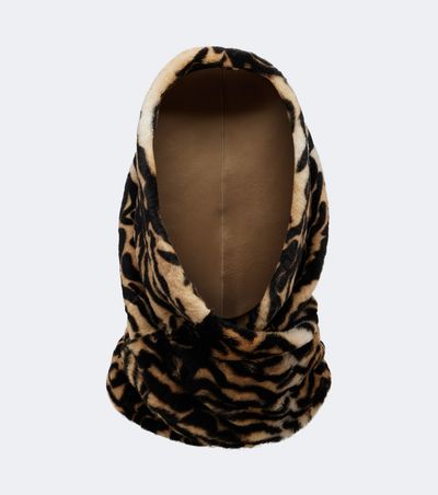 Nour Hammour Nour Hammour Printed leather and shearling hood
