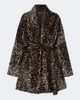 Nour Hammour Nour Hammour Raquel leopard-print shearling wrap coat - 1