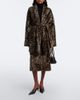 Nour Hammour Nour Hammour Raquel leopard-print shearling wrap coat - 2