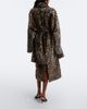 Nour Hammour Nour Hammour Raquel leopard-print shearling wrap coat - 6