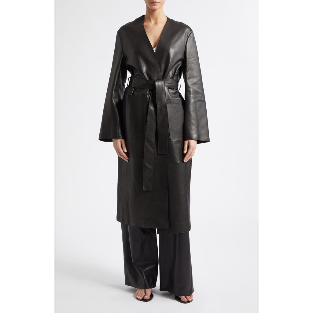 NOUR HAMMOUR NOUR HAMMOUR Ruelle Smooth Leather Coat