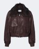 Nour Hammour Nour Hammour Shearling-trimmed leather blouson jacket - 1