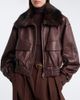 Nour Hammour Nour Hammour Shearling-trimmed leather blouson jacket - 2