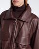 Nour Hammour Nour Hammour Shearling-trimmed leather blouson jacket - 3