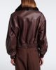 Nour Hammour Nour Hammour Shearling-trimmed leather blouson jacket - 5