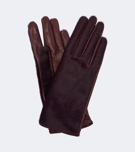 Nour Hammour Nour Hammour Silk-lined calf hair and leather gloves