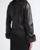 NOUR HAMMOUR NOUR HAMMOUR Sofie Leather Jacket with Genuine Shearling Trim - 2