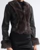NOUR HAMMOUR NOUR HAMMOUR Sofie Leather Jacket with Genuine Shearling Trim - 4