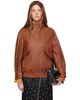 Nour Hammour Nour Hammour Tan Ariste Leather Bomber Jacket - 1
