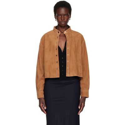 Nour Hammour Nour Hammour Tan Lucien Suede Jacket