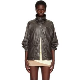 Nour Hammour Nour Hammour Taupe Anorak Leather Jacket