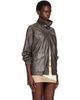 Nour Hammour Nour Hammour Taupe Anorak Leather Jacket - 2