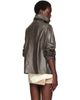 Nour Hammour Nour Hammour Taupe Anorak Leather Jacket - 3