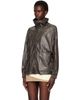 Nour Hammour Nour Hammour Taupe Anorak Leather Jacket - 4