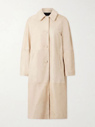 NOUR HAMMOUR Paneled calf hair coat