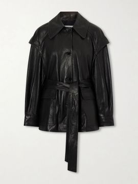 NOUR HAMMOUR Perrin belted full-grain jacket