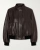 NOUR HAMMOUR Rios ribbed leather bomber jacket - 1