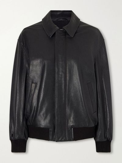 NOUR HAMMOUR Toyen leather bomber jacket