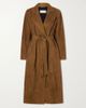 NOUR HAMMOUR Winona belted suede long coat - 1
