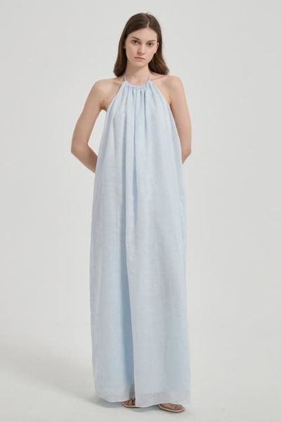 nuaje nuaje nuaje nuaje Elia Halter Ramie Maxi Dress